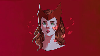 Scarlet Witch Face Portrait Minimal , scarlet-witch, superheroes, artist, artwork, digital-art, minimalism, minimalist HD wallpaper