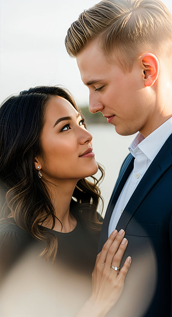 Fiance Couple Love Close-Up , couple, romance, love HD phone wallpaper