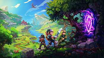 Hytale Reborn Cursebreaker, jungle, sky, birds, warrior, magic, artist, artwork, art, digital-art, artstation HD wallpaper