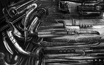 hr giger monochrome artwork Art HD wallpaper