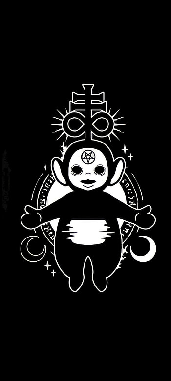 Teletubbie Endemoniado, amoled, scare, black HD phone wallpaper