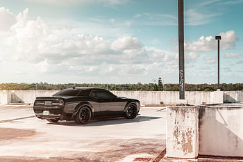 Black, Dodge Challenger SRT, muscle car, 2019 HD wallpaper