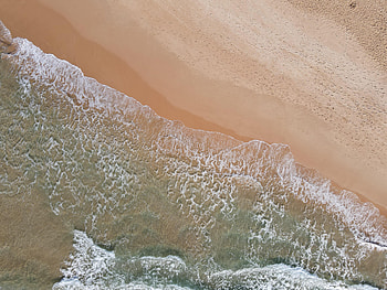 Nature, Sea, Beach, View From Above, Coast HD wallpaper