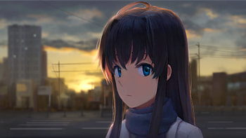 Yahari Ore No Seishun Love Comedy Wa Machigatteiru, Anime, My Teen Romantic Comedy Snafu, Black Hair, Blue Eyes, Long Hair, Sunset, Yukino Yukinoshita HD wallpaper