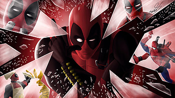 Famous deadpool, superhero, crack effect, art HD wallpaper