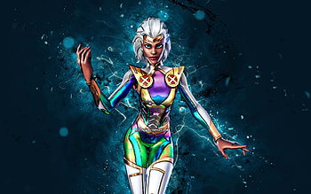 Holo Foil Storm, , blue neon lights, Fortnite Battle Royale, Fortnite characters, Holo Foil Storm Skin, Fortnite, Holo Foil Storm Fortnite HD wallpaper