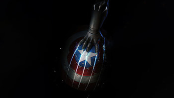 Black Panther Mark On Captain America S Shield, black-panther, captain-america, superheroes, artwork, digital-art, art, dark HD wallpaper