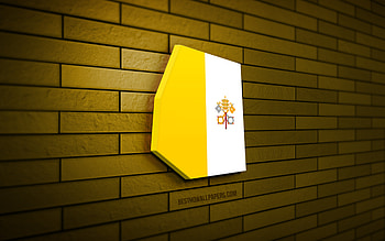 Vatican City map, , yellow brickwall, European countries, Vatican City map silhouette, Vatican City flag, Europe, Vatican map, Vatican flag, Vatican City, flag of Vatican City, Vatican 3D map HD wallpaper