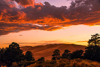 Landscape, Nature, Sunset, Mountains, Rain, Twilight, Dusk HD wallpaper