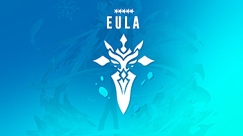 Eula Logo Blue Background Genshin Impact HD wallpaper