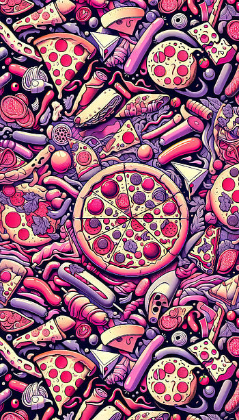 Savory Meat Lovers Pizza, pizza, food, pattern HD phone wallpaper