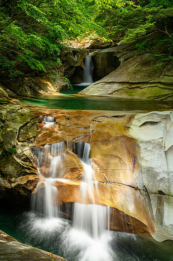 Nature, Rivers, Trees, Waterfall, Break, Precipice, Stone HD phone wallpaper