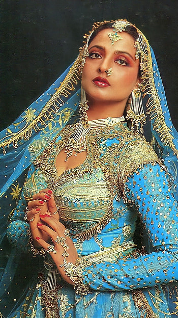 Rekha, bollywood actress, vintage HD phone wallpaper