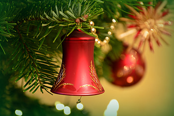 Holidays, New Year, Christmas, Christmas Tree, Bell, Christmas Decoration, New Year's Decoration HD wallpaper