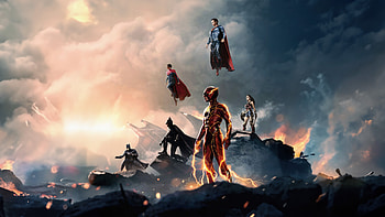 The Flash Movie Extended Poster, the-flash-movie, the-flash, flash, batman, superman, wonder-woman, supergirl, movies, superheroes, artwork, digital-art HD wallpaper