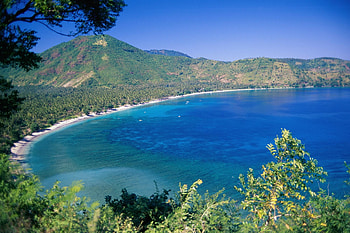 Nature, Trees, Mountains, Asia, Coast, Blue Water HD wallpaper