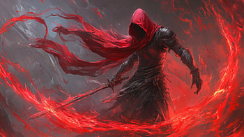 Red Assassin Aura: A Stunning Experience, red, assassin, aura, hood HD wallpaper