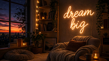 Dream Big — Neon Night Cozy, Neon Sign HD wallpaper