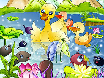 Ducky, , , cute, pond HD wallpaper