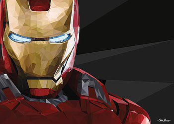 Iron Man Low Poly, iron-man, artist, behance, artwork, digital-art, superheroes HD wallpaper