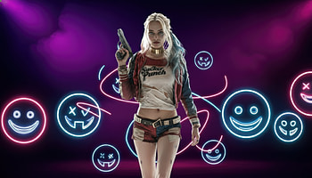 Harley Quinn Action Icon, harley-quinn, superheroes, artwork, art, digital-art, ai HD wallpaper