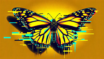Radiant Monarch in Ultra, monarch butterfly, butterfly, Digital Art, colorful, glitch HD wallpaper