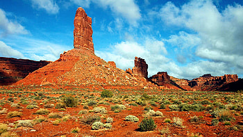 Valley of the Gods, Utah, clouds, landscape, sky, rocks, usa, stones HD wallpaper