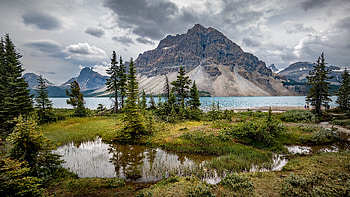 Nature, Mountain, Vertex, Top, Lake HD wallpaper