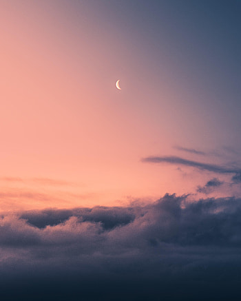 Nature, Sky, Clouds, Moon, Evening HD phone wallpaper