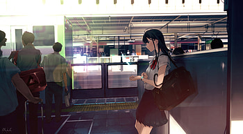 Anime Girl After School , anime-girl, anime, artist, artwork, digital-art HD wallpaper
