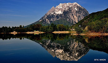 GRIMMING austria, natur, mountains, reflections, lake HD wallpaper