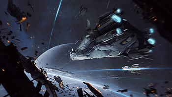 Star Citizen Space Fantasy Games Ships Battles HD wallpaper