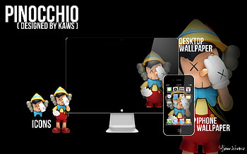 KAWS Pinocchio and Icons by acvschwartz KAWS Pinocchio and Icons by acvschwartz HD wallpaper