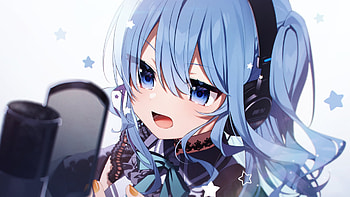 Hoshimachi Suisei, hololive, Hoshimachi Suisei, Anime, Virtual Youtuber HD wallpaper
