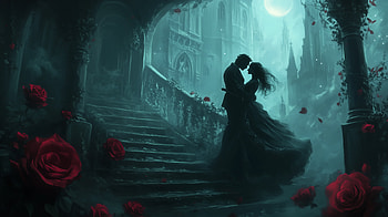 Romantic Shadows: A Dark Romance, Romantic, dark romance, romance, silhouette, rose HD wallpaper