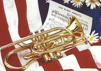 God Bless America F1, graphy, , 4th of July, flag, occasion, wide screen, music, holiday, patriotism, trumpet HD wallpaper