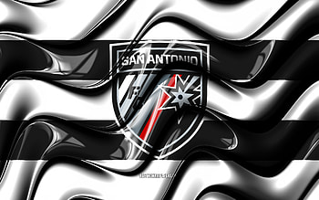 San Antonio FC flag, , white and black 3D waves, USL, american soccer team, San Antonio FC logo, football, soccer, San Antonio FC HD wallpaper