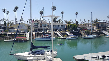 Nice Backyard Ventura,California, Boats, Homes, Trees, Water, Keys, Ventura, Reflection, Blue, California, Sky HD wallpaper