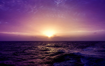 Sea Sunset Purple, sea, sunset, nature, purple HD wallpaper