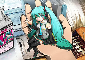 miku in my hand, miku, anime, other, cute, adorable HD wallpaper