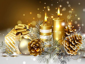 Christmas , decorations, candles, christmas, pinecones HD wallpaper