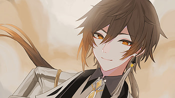 Black Hair Yellow Eyes Zhongli Genshin Impact HD wallpaper
