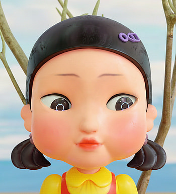 Squid Game robot Doll, Netflix, head HD phone wallpaper