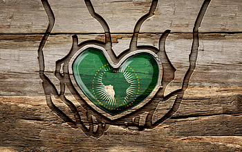 I love African Union, , wooden carving hands, Day of African Union, African Union flag, Flag of African Union, Take care African Union, creative, African Union flag in hand, wood carving, african countries, African Union HD wallpaper