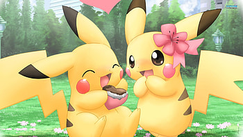 Pikachu Pokemon Cute Couples of Cartoon - 2013 . HD wallpaper