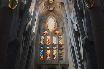 Barcelona, Miscellanea, Miscellaneous, Spain, Stained Glass, Gaudí, Gaudi, Curtain Wall HD wallpaper