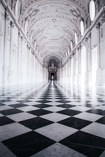 Palace, Italy, Miscellanea, Miscellaneous, Corridor, Tile, Chess Board, Chessboard, Venaria Reale, Venaria Real HD phone wallpaper