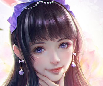 Princess, earrings, asrart, asr, fantasy, cute, girl, a sr, frumusete, purple, face HD wallpaper