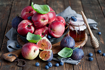 Fruits, Food, Blueberry, Honey, Fig, Nectarine HD wallpaper