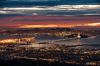 Cities, Night, Usa, City, View From Above, Coast, United States, Urban Landscape, Cityscape, San Francisco HD wallpaper